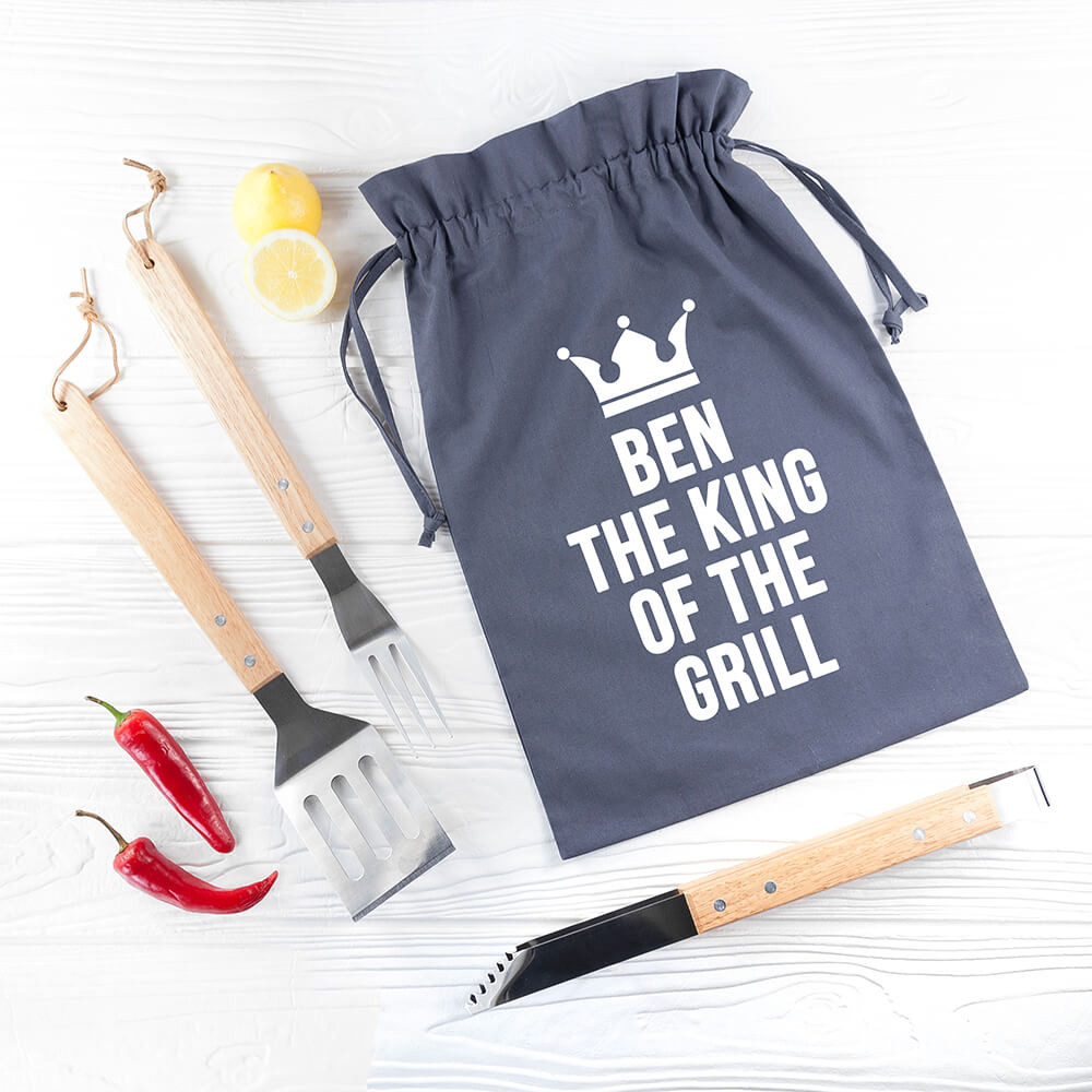 personalised King of the Grill BBQ Tool Set