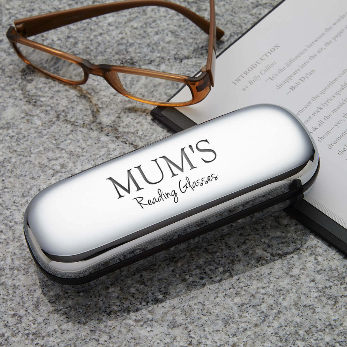 Personalised Chrome Glasses Case By Penelopetom  Glasses case, Leather glasses  case, Personalised glasses