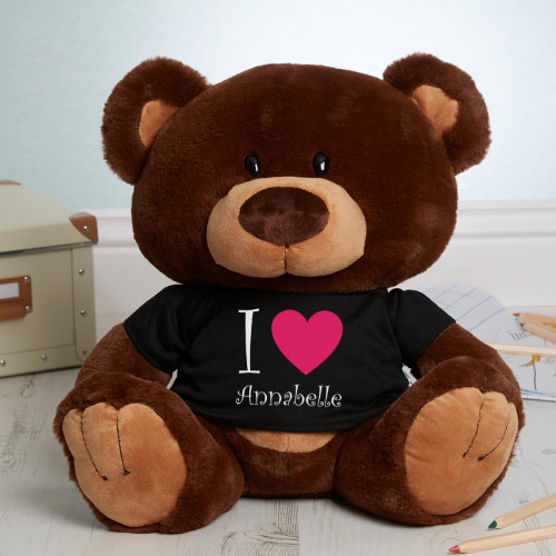 Personalised I Heart You Chocolate Teddy Bear