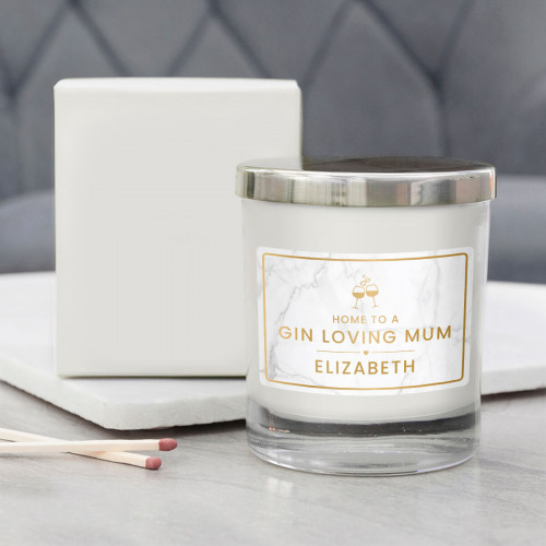 personalised Gin Loving Mum Personalised Candle