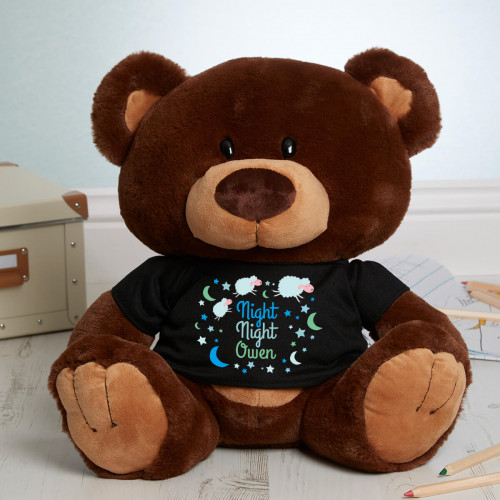 personalised 'Night Night' Caramel Charlie Teddy Bear