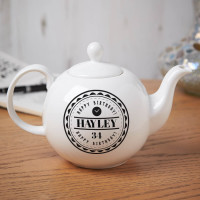 personalised Birthday Time Pot Belly Teapot