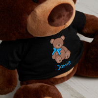 personalised 'Boy Bow' Chocolate Charlie Teddy Bear