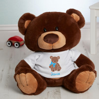 personalised 'Boy Bow' Chocolate Charlie Teddy Bear