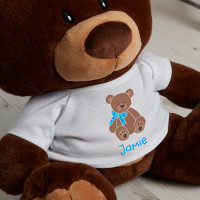 personalised 'Boy Bow' Chocolate Charlie Teddy Bear