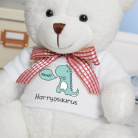 Personalised 'Boys Dinosaurus' White Millie Bear