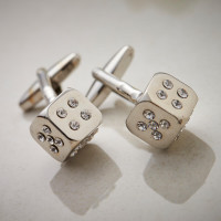 Personalised Diamante Dice Cufflinks