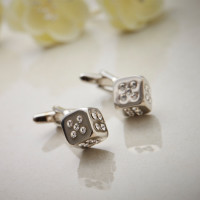 Personalised Diamante Dice Cufflinks