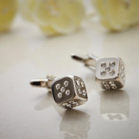 Personalised Diamante Dice Cufflinks