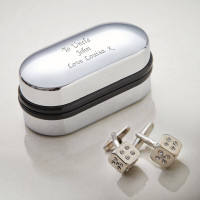 Personalised Diamante Dice Cufflinks