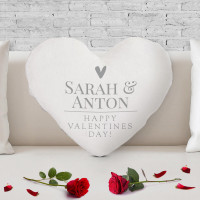 personalised Couple Names Heart Shaped Cushion