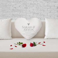 personalised Couple Names Heart Shaped Cushion