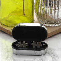 personalised Jigsaw Puzzle Piece Cufflinks Gift Set