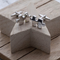 personalised Jigsaw Puzzle Piece Cufflinks Gift Set