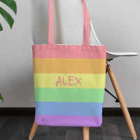 personalised rainbow tote bag