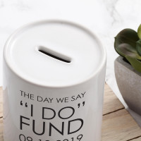 personalised The Day We Say I Do Personalised Money Box